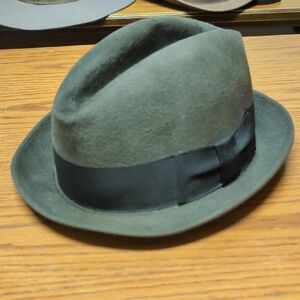 Stylish Green Fedora Hat with Black Band